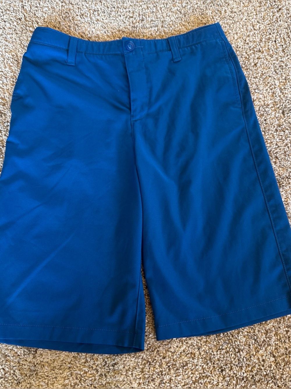 Under Armour youth 16 heat gear loose Classic Blue Shorts pockets flat front